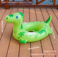 Siège de bain gonflable en PVC multicolore (jaune/rose/bleu/vert) en forme de dinosaure, pliable, jouet aquatique pour enfants et tout-petits