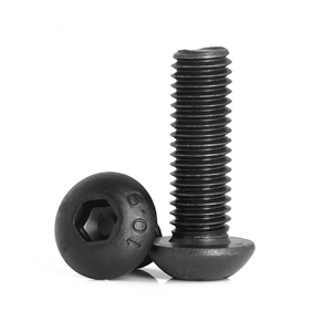 M2 M2.5 M3 M4 M5 M6 M8 ISO7380 Grade 10.9 Round Head Black Oxide Steel Hex <b>Socket</b> Button Head Screws Allen Bolts - Product Image 1