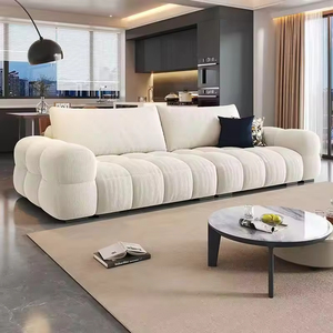 NOVA - Juego de Sofás Modulares de Esquina para Sala de Estar, Modernos, de Terciopelo Beige, de Dos Plazas, Rellenos de Esponja, para Uso en Hoteles - Product Image 3