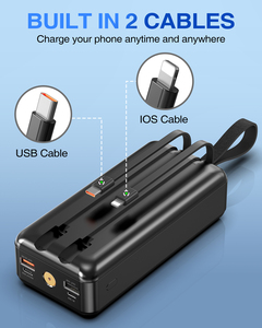 แบตสำรองพลังงานแสงอาทิตย์แม่เหล็กไร้สาย 30000mAh 65W พร้อมสายในตัว จอแสดงผล LED ชาร์จเร็ว 2-in-1 ช่องเสียบ Type-C สำหรับชาร์จเข้า/ออก แบตเตอรี่ลิเธียมโพลิเมอร์ - Product Image 4