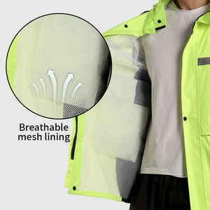 Combinaison de <span class=keywords><strong>pluie</strong></span> en polyester résistante pour adultes, veste et pantalon imperméables pour la construction, la pêche, le travail en plein air - Product Image 5