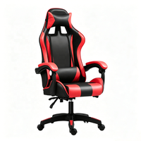 Chaise de bureau de style course automobile avec roulettes, couleur personnalisée, réglable en hauteur, dossier haut, inclinaison supérieure