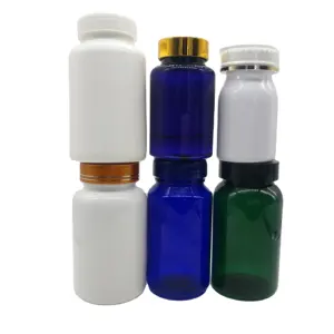 Bouteille de pilule de capsule pharmaceutique d'animal familier 80cc 100cc 150cc 200cc conteneur de bouteille de supplément de vitamine de médecine