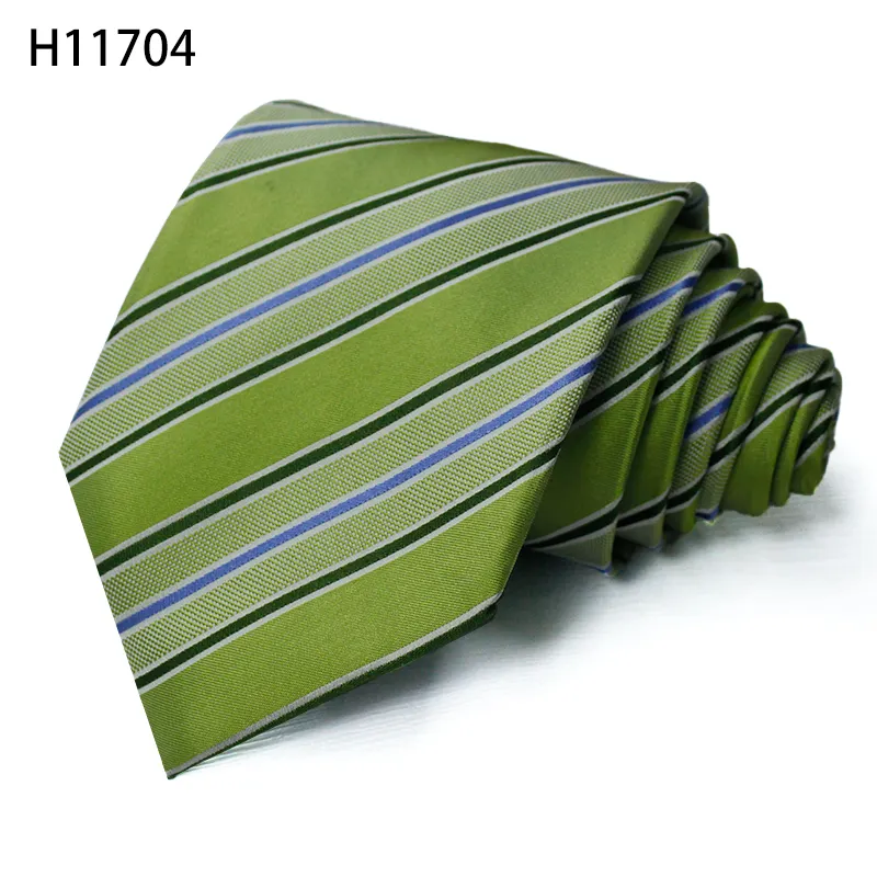 Green Stripe Business Man Classic Slim Silk Neckties Wedding Wear Ties