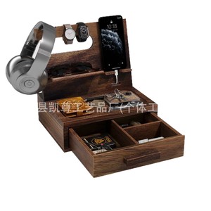Wooden phone stand, simple and multi-functional watch, <b>glasses</b>, and key storage <b>rack</b>, lazy stand, wooden phone base - Product Image 4