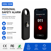 Alarme personnelle OEM&ODM 130 dB avec lumière stroboscopique, appel SOS d'urgence, localisation GPS, rechargeable, porte-clés d'autodéfense pour femmes