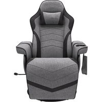 Fauteuil inclinable moderne haut de gamme en tissu, idéal pour le bureau ou le gaming, avec appui-tête inclinable et porte-gobelet intégré