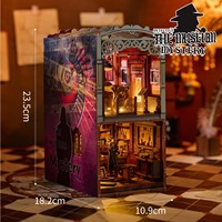 Hamaileon DIY Miniature Maison Kit 3D Puzzle en bois pour maison de poupée Livre Nook Kits pour étagère Décor Style Modèle Jouet