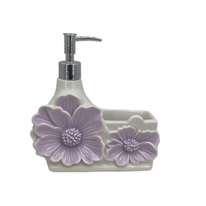 ที่ใส่สบู่เซรามิกเพ้นท์ลายดอกชบาแบบมีที่วางฟองน้ำ สำหรับห้องครัวและห้องน้ำ พร้อมโลโก้สั่งทำ - Product Image 1
