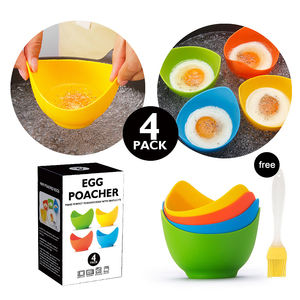 Socan ustensiles de cuisine antiadhésif <span class=keywords><strong>oeuf</strong></span> braconnier tasse chaudière <span class=keywords><strong>poché</strong></span> Silicone <span class=keywords><strong>oeuf</strong></span> cuiseur avec anneau Standers brosse à huile gratuite - Product Image 2