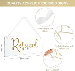 Carteles acrílicos personalizados para bodas, decoraciones colgantes de cinta, asientos reservados, etiquetas para eventos <span class=keywords><strong>importantes</strong></span>, bancos de Iglesia, restaurante - Product Image 6