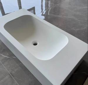 Интегрированная современная тумба для ванной с мраморной квадратной раковиной, бесшовная, настенная, с легкой очисткой - Product Image 3