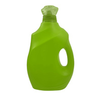Bouteille de détergent vide carrée mate 2L-3L en plastique HDPE avec poignée latérale, vente en gros, logo personnalisé et bouchon à vis