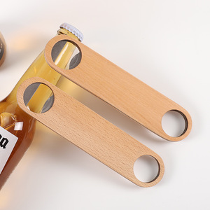 Bamboo Stainless Steel Portable Modern and Simple Heavy Duty Handheld Bottle Opener <strong>Cider</strong> Engraved <strong>Gift</strong> for Wedding Party - Product Image 1