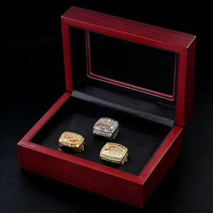 Juego de 3 Anillos de Campeonato Denver <span class=keywords><strong>Mustang</strong></span> 1997-2015, Aleación Plateada en Plata 925, Caja de Madera para Exhibición, Colección Conmemorativa - Product Image 3