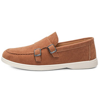 Chaussures classiques en cuir PU pour hommes, personnalisables avec logo, mocassins souples noirs pour la conduite, vente en gros