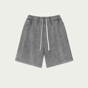 Shorts Athlétiques Décontractés Unisexe en Coton Pur 260g Légers, Effet Délavé, Imprimé Numérique Personnalisé, Logo Flocon de Neige Rétro, 5 Pouces - Product Image 3