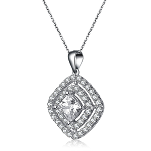 TD Collette Z in argento Sterling cubico zirconi a forma di diamante collana di moda collane pendenti - Product Image 2