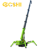 Mini-grue araignée de 3 tonnes avec flèche télescopique hydraulique et télécommande CE EPA Euro 5 pour levage dans les espaces étroits