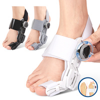 Attelle Professionnelle Ajustable pour Hallux Valgus, Correcteur d'Orteil Valgus, Séparateur d'Orteil, Attelle de Jour et de Nuit à Bouton Rotatif, Support pour Pied