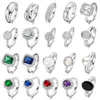 Vente en gros d'anneaux en argent 925 pour femmes, taille 5 6 7, anneaux en argent 925 pour femmes