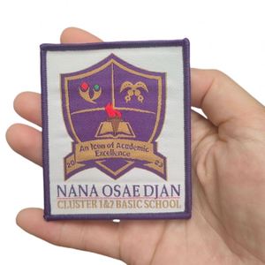 Factory Customized Eco-Friendly Embroidered Woven Fabric Iron-On School & University <b>Badge</b> for Garments and Hats - Product Image 3