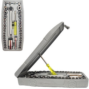 Set di 40 Pezzi con Chiavi a Bussola e Cricchetto da 1/4 di Pollice in Acciaio CR-V, Kit di Utensili Durevoli <span class=keywords><strong>per</strong></span> Uso Professionale e Garage Domestico - Product Image 1