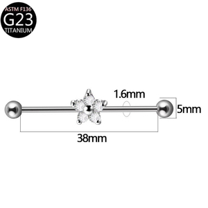 Barre industrielle en titane F136 avec zircon pour <span class=keywords><strong>piercing</strong></span>, bijoux de <span class=keywords><strong>piercing</strong></span> pour cartilage d'oreille, bijoux de <span class=keywords><strong>piercing</strong></span> corporel, <span class=keywords><strong>piercing</strong></span> de pont nasal - Product Image 4