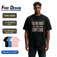 T-shirt graphique surdimensionné à épaules tombantes TaiDe Private Label 280GSM en coton délavé avec impression numérique et slogan, pour homme, style streetwear, fabriqué en usine