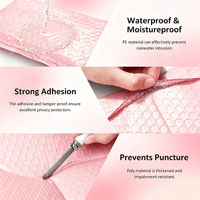 En stock, enveloppes à bulles en polyéthylène rose écologiques, enveloppes rembourrées, sacs d'emballage pour l'expédition par courrier, pour l'électronique grand public