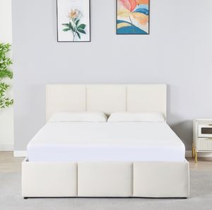 Cama de almacenamiento tapizada de tela, cabecero de alta calidad a buen precio, cama doble king - Product Image 3