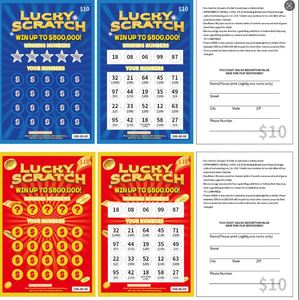 Cartes à gratter et billets de loterie personnalisés imprimés UV pour jeux de hasard - Carte gagnante - Product Image 1