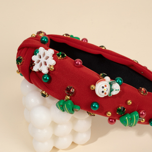 Cn New Handmade Vải Hairband Với Chuông Nhỏ Phim Hoạt Hình Rhinestone Màu Đỏ Màu Xanh Lá Cây <span class=keywords><strong>Headband</strong></span> Cho Cô Gái Trẻ Em Giáng Sinh <span class=keywords><strong>Headband</strong></span> - Product Image 3