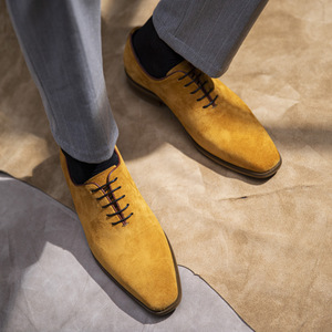 Chaussures habillées polyvalentes pour hommes, style rétro décontracté, en cuir véritable mat, fabriquées à la main en cuir de vachette - Product Image 2