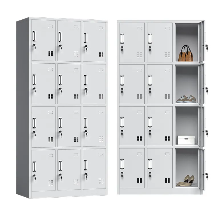 Factory Direct Metal Storage Locker Lockable 12 Door Steel Cabinet High Quality Cupboard