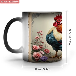 Tasse magique 11oz en céramique noire givrée sensible à la chaleur, réutilisable et écologique - Product Image 1