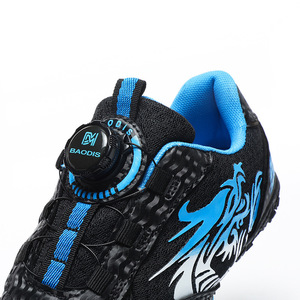 Chaussures de football pour enfants à boucle rotative, tige synthétique, doublure en maille, semelle extérieure en caoutchouc, semelle intermédiaire en EVA, crampons de football pour l'entraînement de printemps - Product Image 2