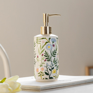 Golden Ceramic Press Bottle Hand Sanitizer Shower <strong>Gel</strong> Shampoo Moisturizing Empty Bottle - Product Image 4
