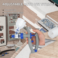 Jeringa Veterinaria Automática de Inyección de 10 ml con Botella de Plástico, Ajustable, para Animales, 1 ml/2 ml/5 ml