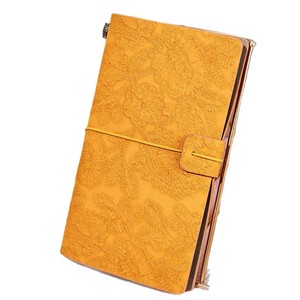Carnet de notes A6 personnalisable en cuir, style rétro européen, avec dentelle sculptée, agenda vintage, papeterie promotionnelle avec logo imprimé, pour voyageur - Product Image 4