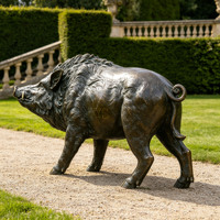 Statue d'art animal personnalisable, sculpture réaliste en bronze pour jardin extérieur, statue de sanglier