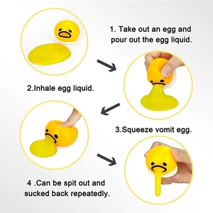 Nouvel article très demandé : Jouet <span class=keywords><strong>anti</strong></span>-stress souple et moelleux, mignon, à sucer et à presser, en forme de jaune d'œuf vomissant - Product Image 5