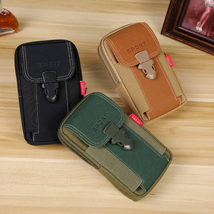Sac banane vintage en nylon pour homme, pochette de téléphone EDC d'extérieur avec fermeture éclair et ceinture incluse - Product Image 2