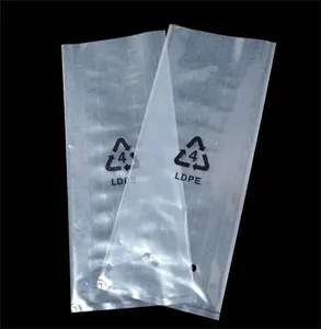 high quality custom logo clear poly plastic bag breathable LDPE flat polyethylene bags