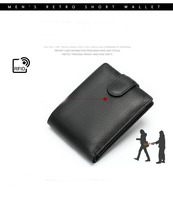 Portefeuille en cuir pour homme avec pince à Dollar, pochette, sac à main en cuir souple antivol, porte-monnaie