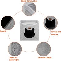 Maison pour chat en feutre polyester avec entrée en forme d'oreilles de chat, lit-caverne confortable pour animaux de compagnie, abri pliable pour chats et chatons