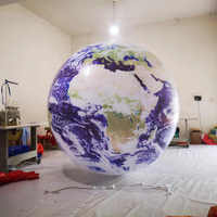 Decoración para Fiesta Temática Espacial, Globo Inflable Gigante de PVC con LED, Planeta Tierra, Luna, Sistema Solar, Nueve Planetas, Globo Colgante de 10-12 pies