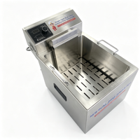 Friteuse électrique à double température Hansu 12L avec affichage numérique, haute puissance 3500W, en acier inoxydable SUS304, machine à snacks