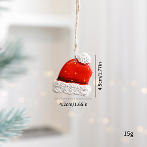 Handmade Resin Christmas Tree Decorations Set Adorable Stocking Present <b>Box</b> Tree Shapes Waterproof Hanging Ornaments for Holiday - Product Image 5