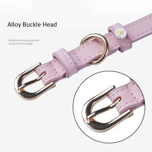 Juego de Correa y collar de piel sintética de lujo para mascotas-Ecológico, decoración de margaritas, acolchado suave para perros y gatos con aspecto personalizado - Product Image 2
